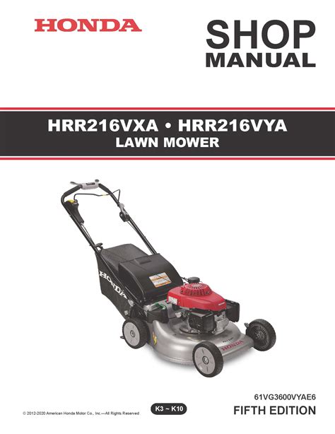 Including HONDA GCV160 Engine Parts. . Honda hrr2169vka parts manual